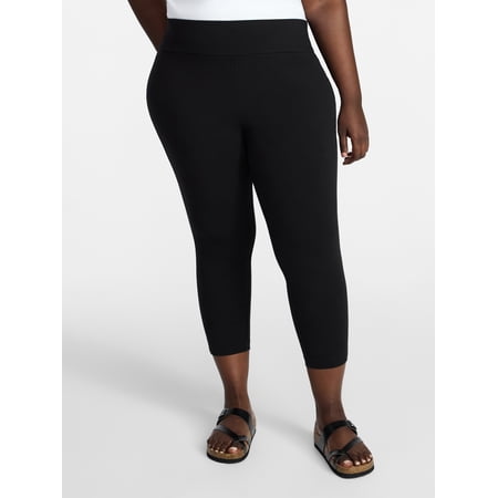 Terra & Sky Women's Plus Capri Legging, Sizes 0X-5X