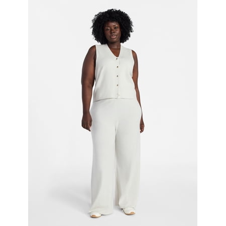 Terra & Sky Women's Plus Size Vest and Pants Outfit Set, 2-Piece, Sizes 0X-4X