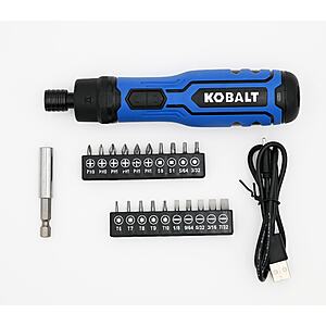 Kobalt 4V Max 1/4" Cordless Screwdriver w/ Battery & USB Cable $20 + Free S&H