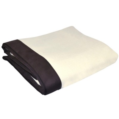 PiccoCasa Hampton Throw Microsuede Edging Blanket White 50"x65"