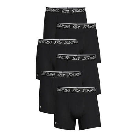 Starter Men's and Big Men’s Stretch Cotton Boxer Briefs, 6-Pack, Sizes S-5X