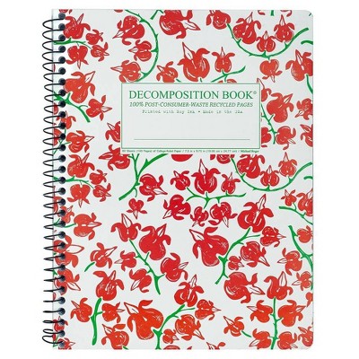 Decomposition Book 7.5"x9.75" College Ruled Spiral Notebook Bleeding Hearts 160 Pages