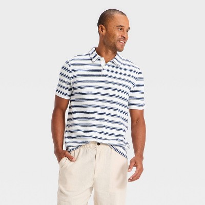 Men's Short Sleeve 2-Button Terry Coth Polo Shirt - Goodfellow & Co™ Blue S