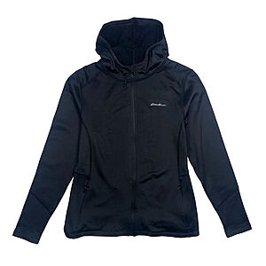 Eddie Bauer Women's Mini Grid Fleece Jacket (Black) $10 (Limited Sizes) + Free S&H on $50+