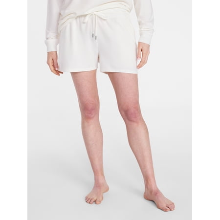 Joyspun Women's French Terry Knit Bridal Sleep Shorts, 3” Inseam, Sizes XS-3X
