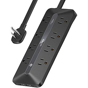Anker 12-in-1 USB-C Flat Plug Power Strip w/ 5' Cord (8x AC, 2x USB-C, 2x USB-A) $24