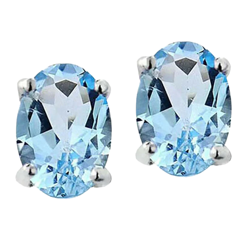 Blue Topaz Studs in Sterling Silver $11