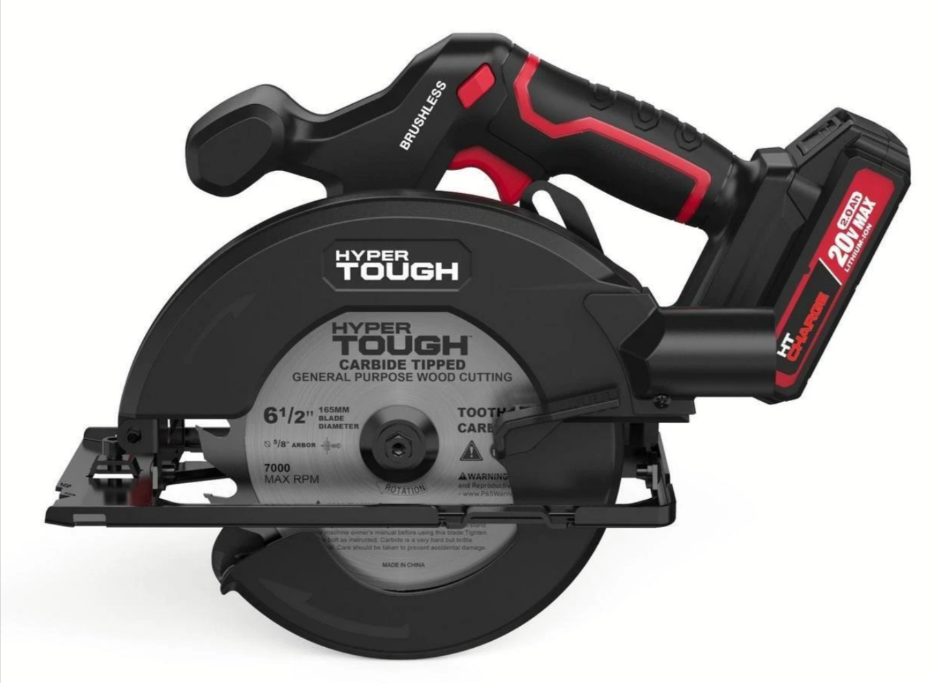 Hyper Tough 20V 6.5" Brushless Circular Saw w/ 2.0Ah Battery (Open Box) eBay