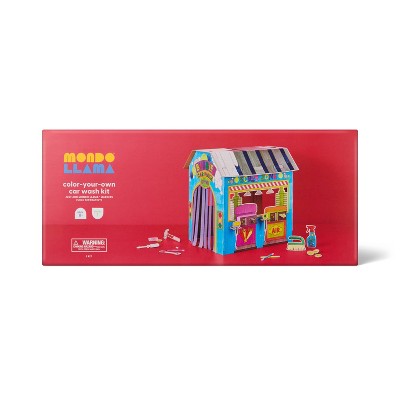 Color-Your-Own Car Wash Garage Fort - Mondo Llama™