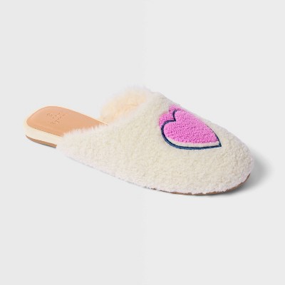Women's Disco Hearts Wave Fuzzy House Slipper Pink/Lavender/Tan - Roller Rabbit x Target 11-12