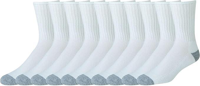 10-Pair Amazon Essentials Men's Cotton Cushioned Athletic Crew Socks Amazon