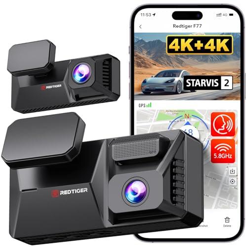 REDTIGER F77 4K+4K HDR WiFi 128GB Dash Cam Set 2/ Dual STARVIS 2 IMX678 Sensor Amazon