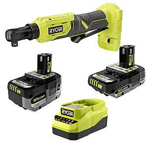 RYOBI ONE+ 18V Cordless 3/8" Ratchet Kit w/ 2.0 Ah + 4.0 Ah Batteries & Charger $89 + Free S&H