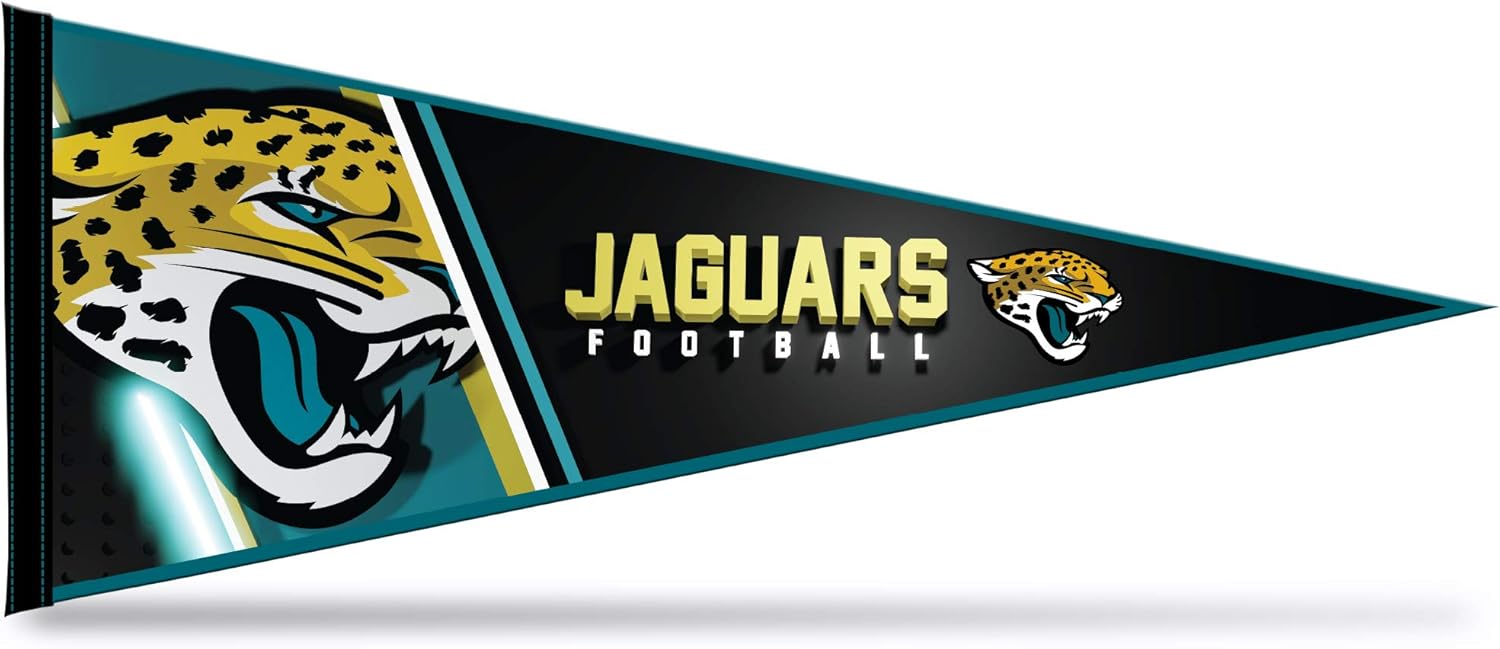 Rico Industries NFL Football Jacksonville Jaguars Primary 12" x 30" Felt Wall Décor Pennant - Great for Home/Bed Room/Man Cave Décor