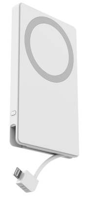 onn 5000 mAh Portable Power Bank w/ Built-in Lightning Cable & Mag-Attach Ring Walmart