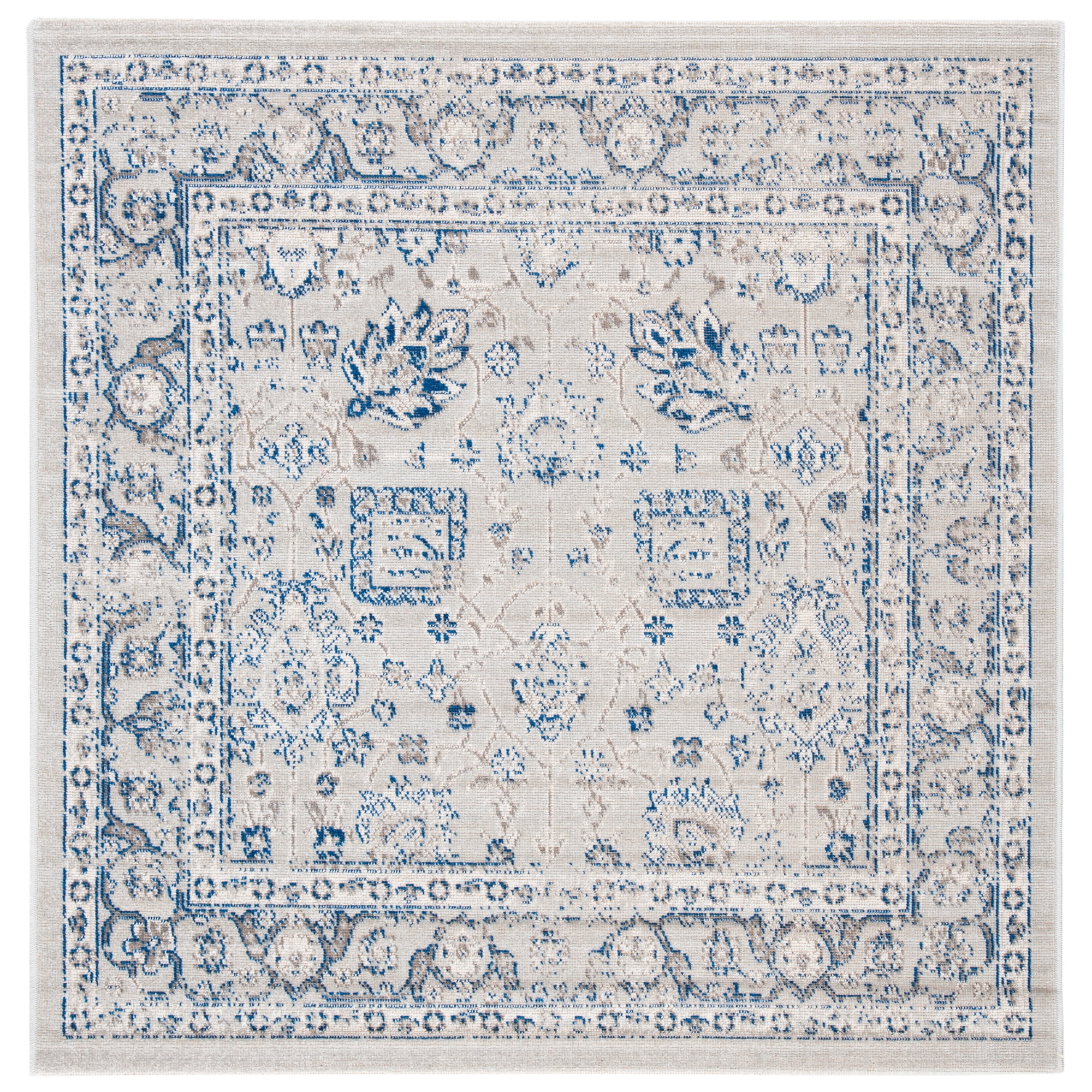 SAFAVIEH Patina Claude Oriental Area Rug, Grey, 4' x 4' Square