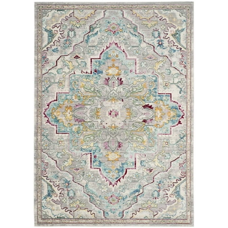 Mystique Multi Large Rectangle Rug-Color:Grey/Light Blue,Shape:Medium Rectangle,Size:5' x 8'