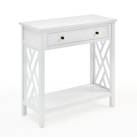 Alaterre Furniture Coventry 32" Pine Wood Console Table with Drawer and Shelf
