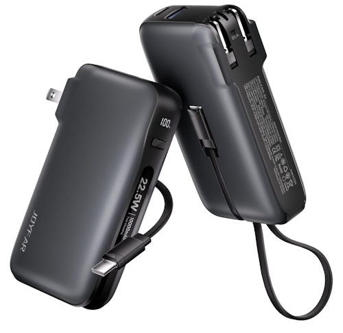 Joyfar 10,000mAh Fast Charging USB-C Powerbank w/ Wall Plug