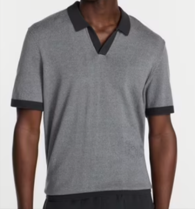 George Men's Knit Johnny Collar Polo Shirt Walmart