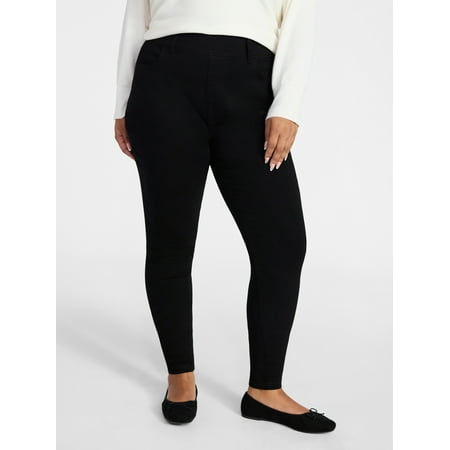 Terra & Sky Women's Plus Pull-On High Rise Skinny Jegging, 28" Inseam, Sizes 0X-4X