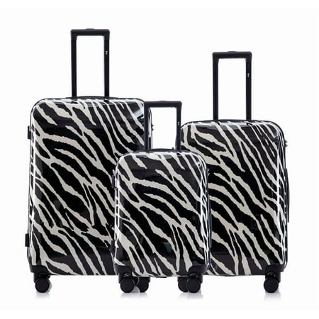 Multi-color Design ABS Hard Shell Lightweight with 360° Dual Spinning Wheels & Combo Lock - Includes 28", 24", 20" 3-Piece Luggage Set