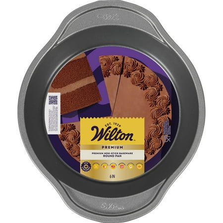 Wilton Premium Non-Stick 6-Inch Round Cake Pan 6X2 Baking Pan, Packaging May Vary