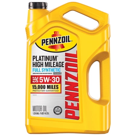 Pennzoil Platinum High Mileage Full Synthetic 5W-30 Motor Oil, 5 Quart