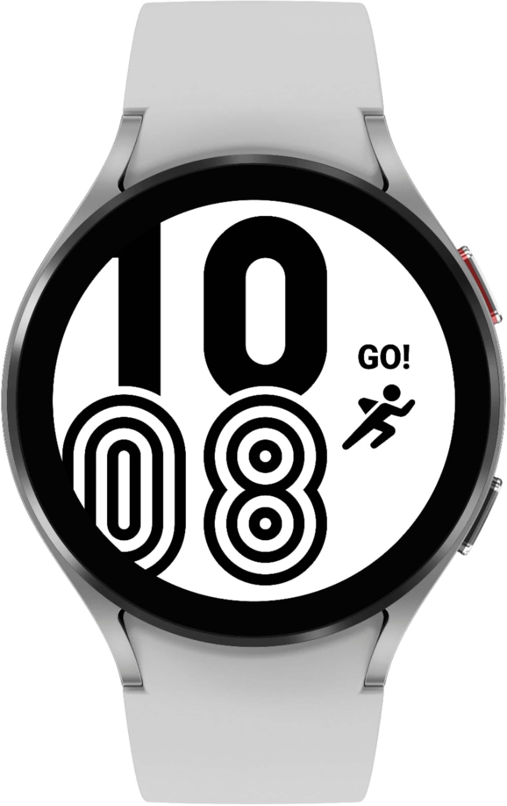 Samsung - Geek Squad Certified Refurbished Galaxy Watch4 Aluminum Smartwatch 44mm LTE - Silver - (2021)