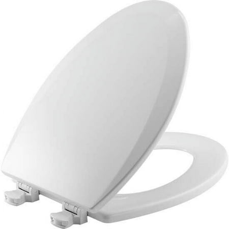 Bemis Residential Molded Wood Toilet Seat in White with Easy-Clean Hinges