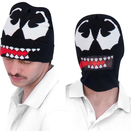 Concept One Marvel Venom Intarsia Roll Down Cuff Beanie Hat Amazon
