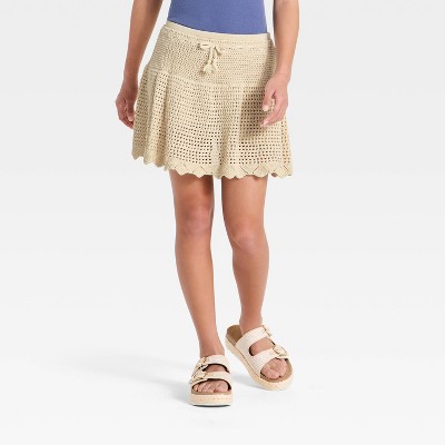 Girls’ Crafted Sweater Skort - art class™ Off-White M