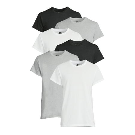 Starter Men's Crewneck Tees with Short Sleeves, 6-Pack