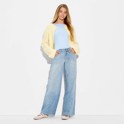 Women's Low-Rise Baggy Jeans - Wild Fable™ Blue Denim 8