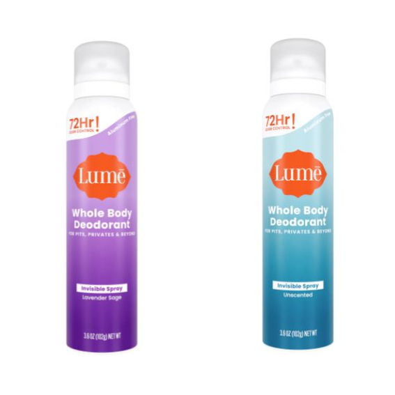 2pk Lume Whole Body Deodorant Spray $10