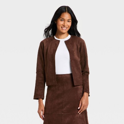 Women's Suede Jacket - A New Day™ Brown XL