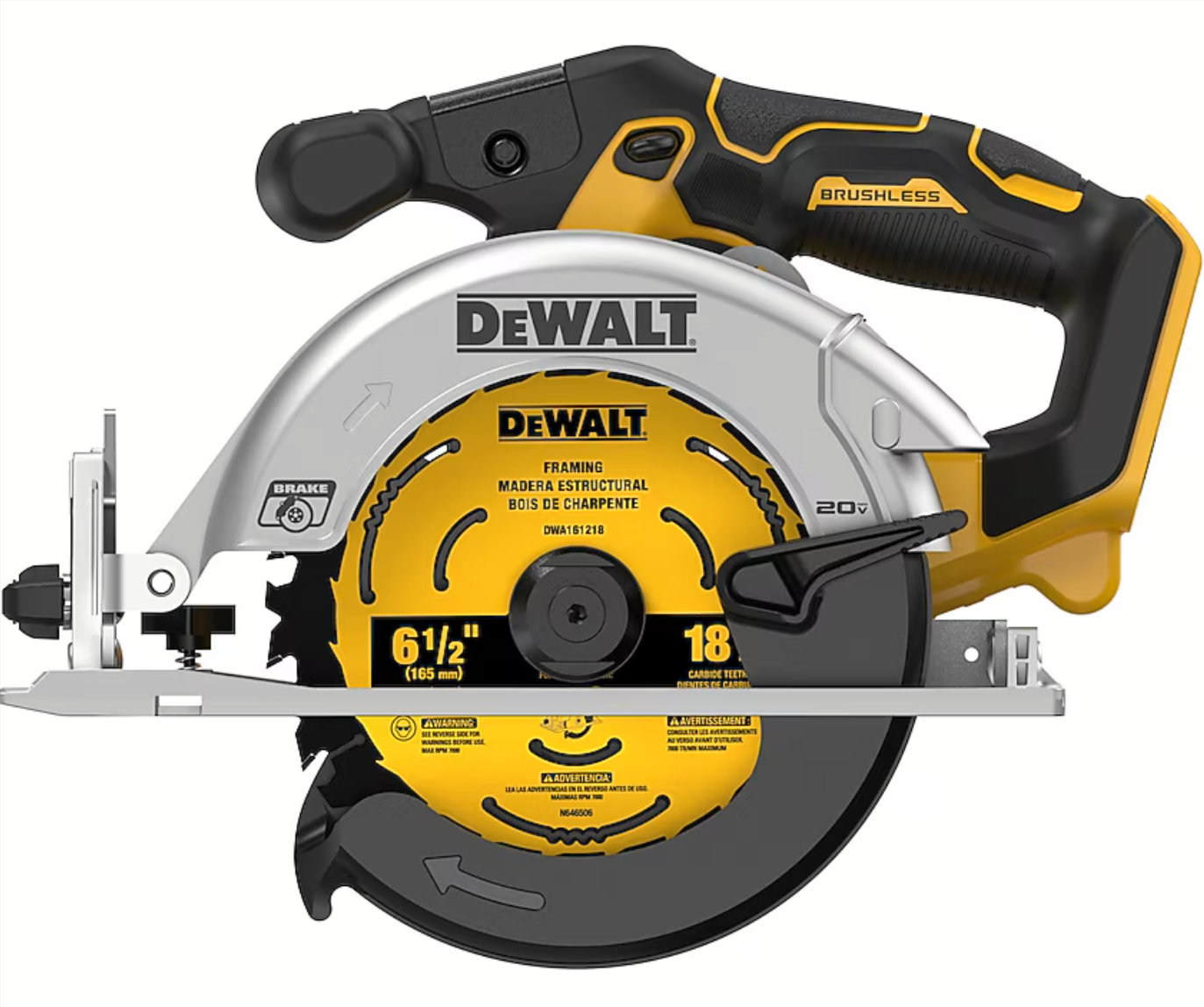 DEWALT 20-volt Max 6-1/2-in Brushless Cordless Circular Saw (Tool Only) Lowe's