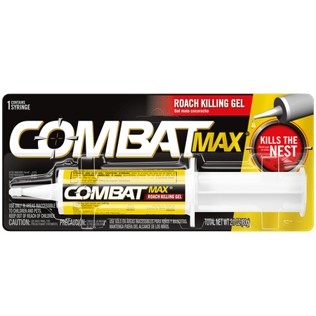 Combat Max Roach Killing Gel for Indoor and Outdoor Use, 1 Syringe, 2.1 Ounces