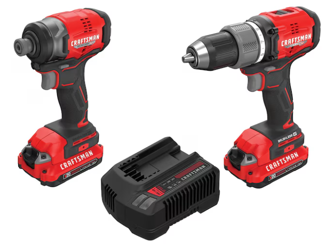Craftsman V20 RP Cordless Drill and Impact Driver Combo Kit w/ 2 Batteries & Charger Lowe's