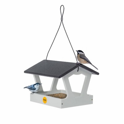 Bird Choice Modern Farmhouse Fly Thru Novelty Bird Feeder 7" Black & White