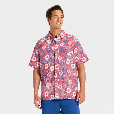 Men's Short Sleeve Button-Down Shirt - Goodfellow & Co™ x Reyn Spooner Red/White/Blue L