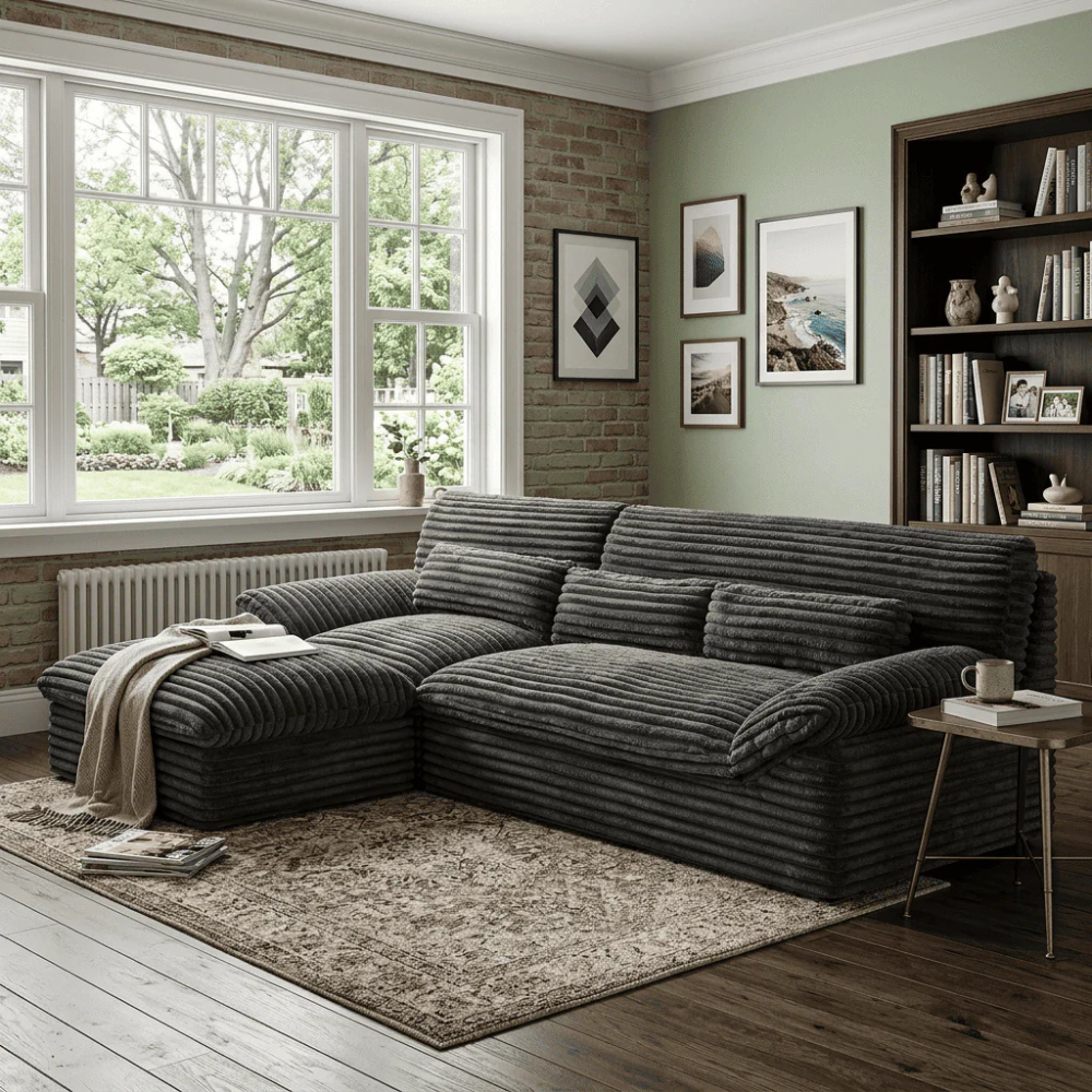 100" Boneless Sectional Couch $391