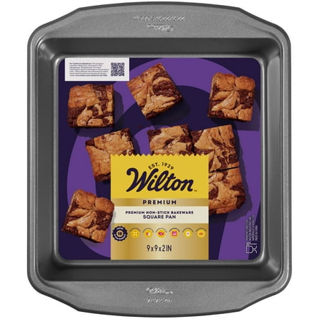 Wilton Premium 9X9 Non-Stick Steel Square Cake Baking Pan Brownies Cornbread, Packaging May Vary