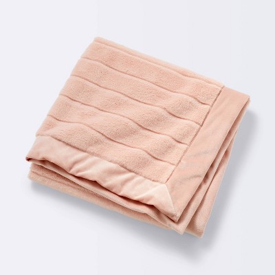 Faux Fur with Channel Carving Baby Blanket - Cloud Island™ - Pink
