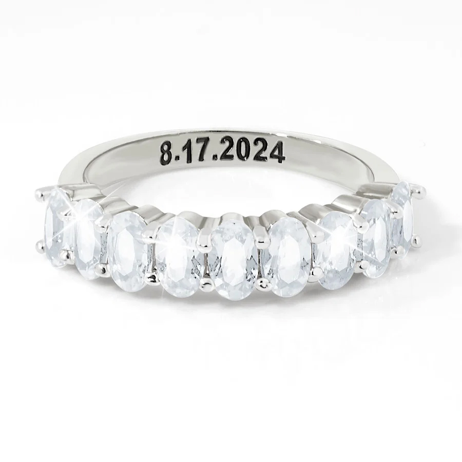 Sterling Silver & Topaz Eternity Band $48