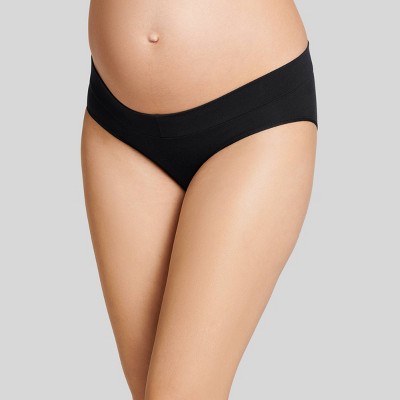 Jockey Generation™ Women's Maternity Under-the-Belly Hipster Underwear - Black 1X/2X: Low Rise, Full Waistband Elastic, Knit Fabric