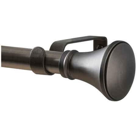 Home Details Trumpet Curtain Rod 48-86" in Satin Nickel