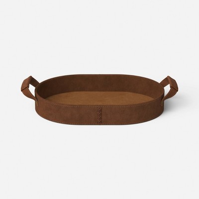 10"x14" Decorative Tray Loop with Handles Faux Suede - Threshold™