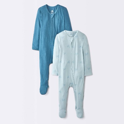 Baby Boys' 2pk Tricycles So Very Soft Modal blend Long Sleeve Sleep N' Play Footed Pajamas - Cloud Island™ Blue 6-9M