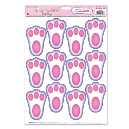 Beistle - Easter Bunny Paw Prints Window Clings - Standard